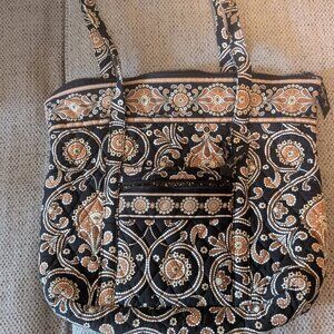 Vera Bradley Black & Brown Paisley Shoulder Bag